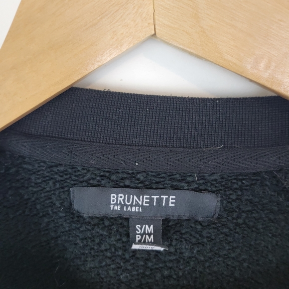 BRUNETTE THE LABEL | Black Metallic Crewneck Sweatshirt - Picture 2 of 5
